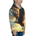 thumbnail image 3 of Picia Golden Sky Bald Eagle Pattern Youth Hoodie - Warm Pullover Sweatshirt with Kangaroo Pocket, Ideal for Boys and Girls-Medium, 3 of 6