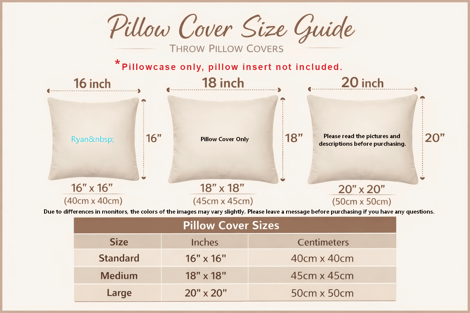 Ryan&nbsp; Soft Short Plush Rich Pillow Covers Set of 4, 20x20 Inches Solid Square Decorative Cushion Covers for Couch Bed, Espresso Brown & Easy to Clean, Chocolate Brown