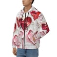 thumbnail image 3 of Wukai Textured Heart Abstract Art Print Men's Zip-Up Hoodie,Fleece Full-Zip Hoodie for Men, Hooded Sweatshirt-Small, 3 of 5