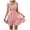 Red, variant on vigerkar Women's Ruffle Hem Striped Summer Dresses Sleeveless High Waist Smocked Sundress Button Up Peplum Mini Dress (Pink, L)