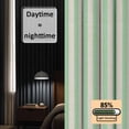 thumbnail image 3 of Sage Green Striped Blackout Curtains for Bedroom/Living Room, Pinch Pleated Black Out Curtains, Modern Simple Farmhouse Beige Room Darkening Window Drapes with Hooks 2 Panels, 59"x70", 3 of 8