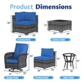 thumbnail image 6 of LazySunsets 10 Pieces Patio Conversation Set, Rattan Wicker Outdoor Sectionals with Swing Chairs, Blue/Gray, 6 of 10