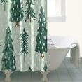 thumbnail image 4 of Light Green Christmas Tree and Snow Pattern Shower Curtain 36"x72" ,Bathroom Decorative Shower Curtains Set with 12 Hooks,Modern Waterproof Washable Shower Curtain, 4 of 6