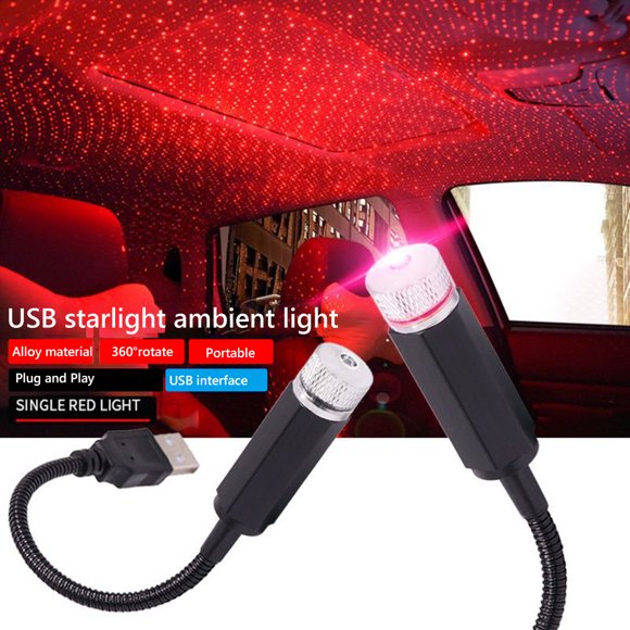 mini luz nocturna para coche romántica galaxy star night light usb powered car ambient night lamp rojo