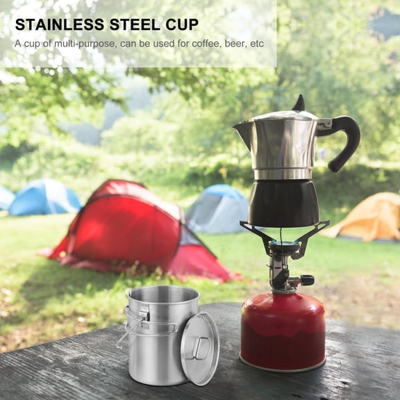 ibasenice Stainless Steel Travel Coffee Cup, Compact Outdoor Mug for School, Office, Camping, and Portable