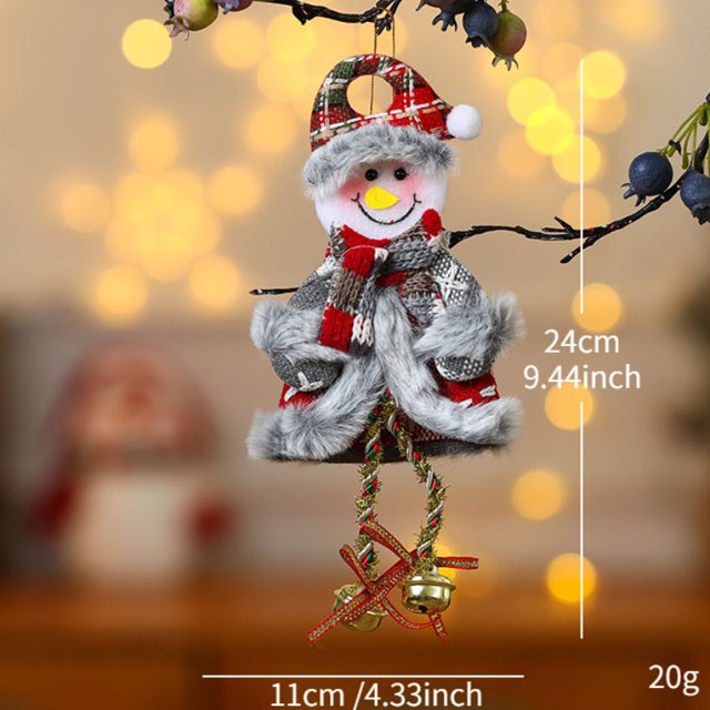 Xmas Plush Doll Decorations Hanging Christmas Tree Pendants for Holiday Home Party Decor,Santa Claus/Snowman/Reindeer/Bear