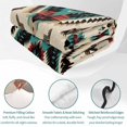 thumbnail image 4 of King Quilt Set 96''x106'', Boho Red Teal Brown Lightweight Summer Bedspread Coverlet Set with 2 Pillow Shams, Southwestern Country Geometric Breathable All Season Quilt Bedding for Bedroom/Guest Room, 4 of 9