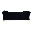 thumbnail image 5 of Modern Chesterfield Curved Sofa Tufted Velvet Couch 3 Seat Button Tufed Loveseat with Scroll Arms and Gold Metal Legs for Living Room Bedroom, 5 of 6