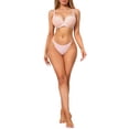 thumbnail image 2 of INSPIRE CHIC Women's French Lace Bra Full Coverage Push Up Minimizer Underwire Lingerie C 40 Pink, 2 of 5