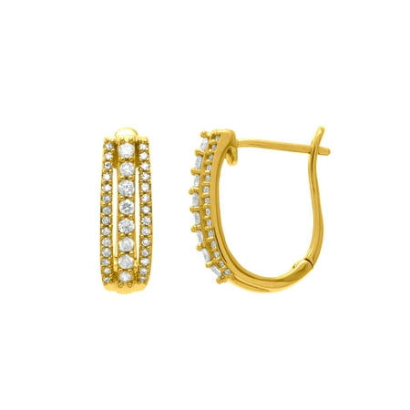 1/2 ct Diamond Hoop Earrings in 14kt Gold