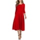 thumbnail image 5 of Qarigey Vestido de mujer Cuello Otoño Vestido de mujer Traje de cuello Media manga Vestido de columpio grande Vestidos Rojo XXL, 5 of 6