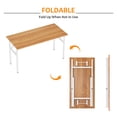 thumbnail image 3 of Wellynap Folding Computer Desk, 55.1" Home Office Workstation, Multi-Fuctional Folding Table - Oak & White, 3 of 7
