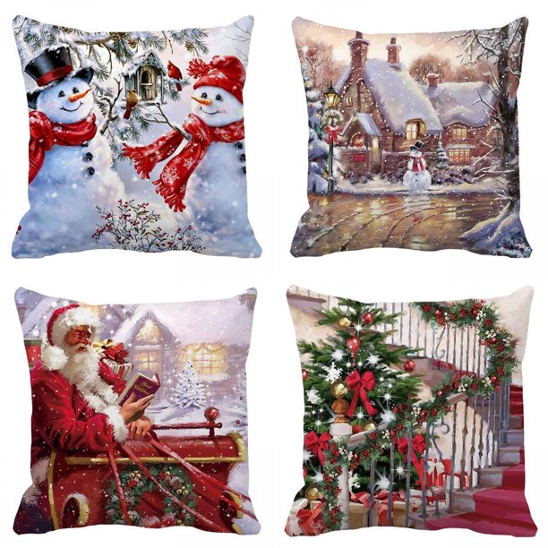 Funda de almohada de Navidad Funda de almohada 18 X 18 para la decoración del hogar de vacaciones BLESIY Fundas de almohada