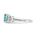 thumbnail image 3 of Solid 14k White Gold 6x3mm Marquise Blue Topaz Diamond Engagement Ring Size 5.5 (.048 cttw.), 3 of 5