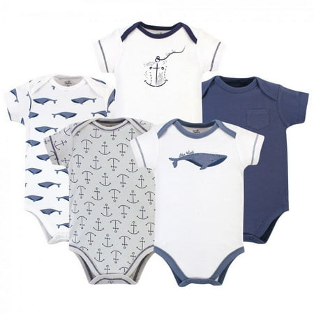 UPC: 0660168669428 | Touched by Nature Organic Cotton Bodysuits 5pk  Blue Whale  3-6 Months