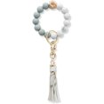 thumbnail image 1 of Pulsera con cuentas de silicona, llavero, pulsera con cuentas de silicona, llavero con borla de cuero para mujer, pulsera con cuentas de silicona, llavero, pulsera elástica, llavero con, 1 of 4