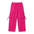 thumbnail image 5 of Smsaxvxz Men's Baggy Cargo Pants Trendy Casual Elastic Waist Drawstring Loose Fit Joggers Pant with Pockets Hot Pink XXL, 5 of 8