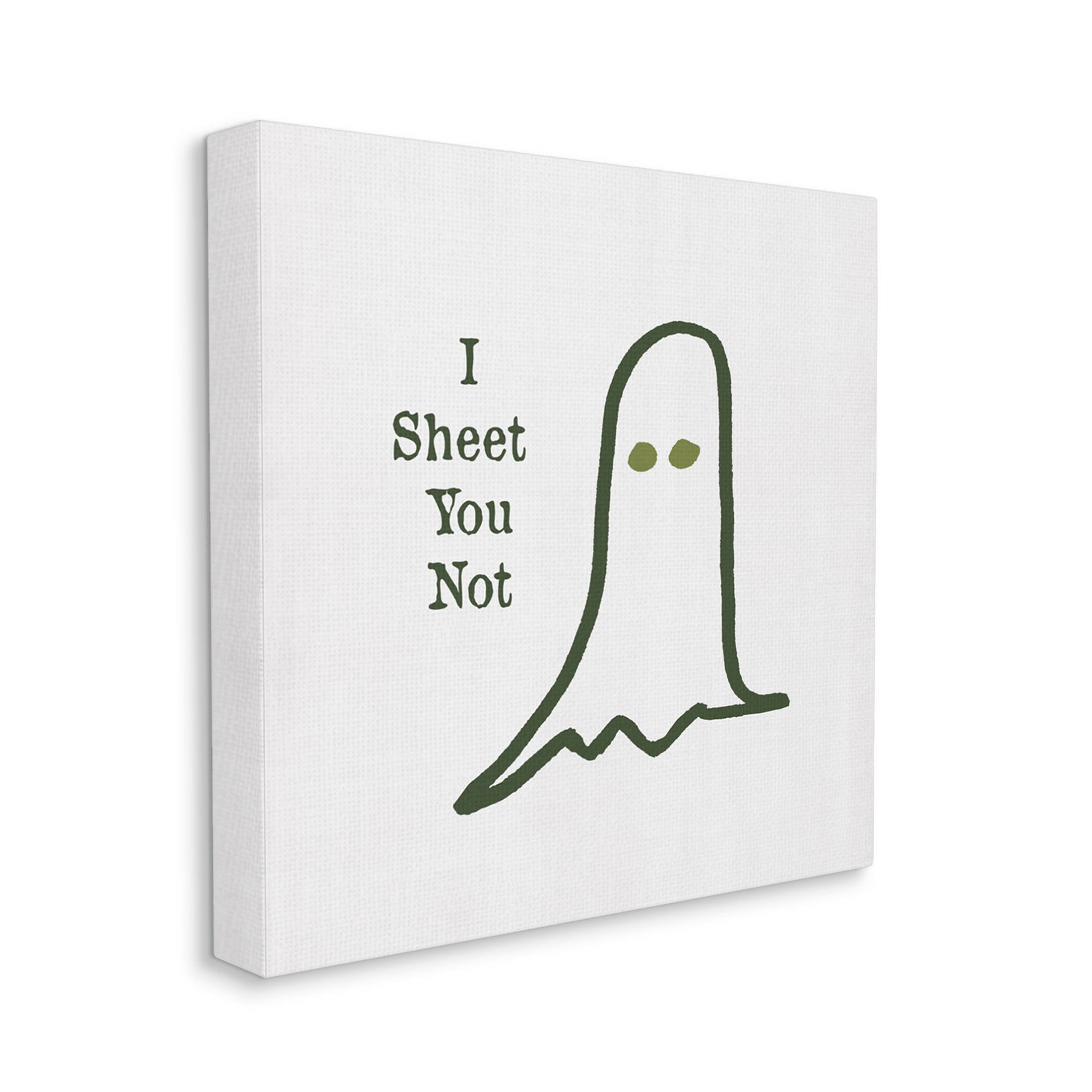 Stupell Industries I Sheet You Not Ghost Graphic Art Gallery Wrapped Canvas Print Wall Art, Design by Lauren Rader