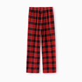 thumbnail image 3 of PatPat Christmas Pajamas Pants for Women Red Plaid PJ Pants Soft Lounge Pants Casual Sleep Bottom with Pockets, Black & Red, XXL, 3 of 7