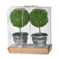 thumbnail image 5 of A&B Home 9" Artificial Plants Artifical Boxwood Topiary Tree Artificial Ball Shaped Tree w/Black Pulp Pot for Home Decor Indoor Faux Tabletop Plant Set of 2, 5 of 10