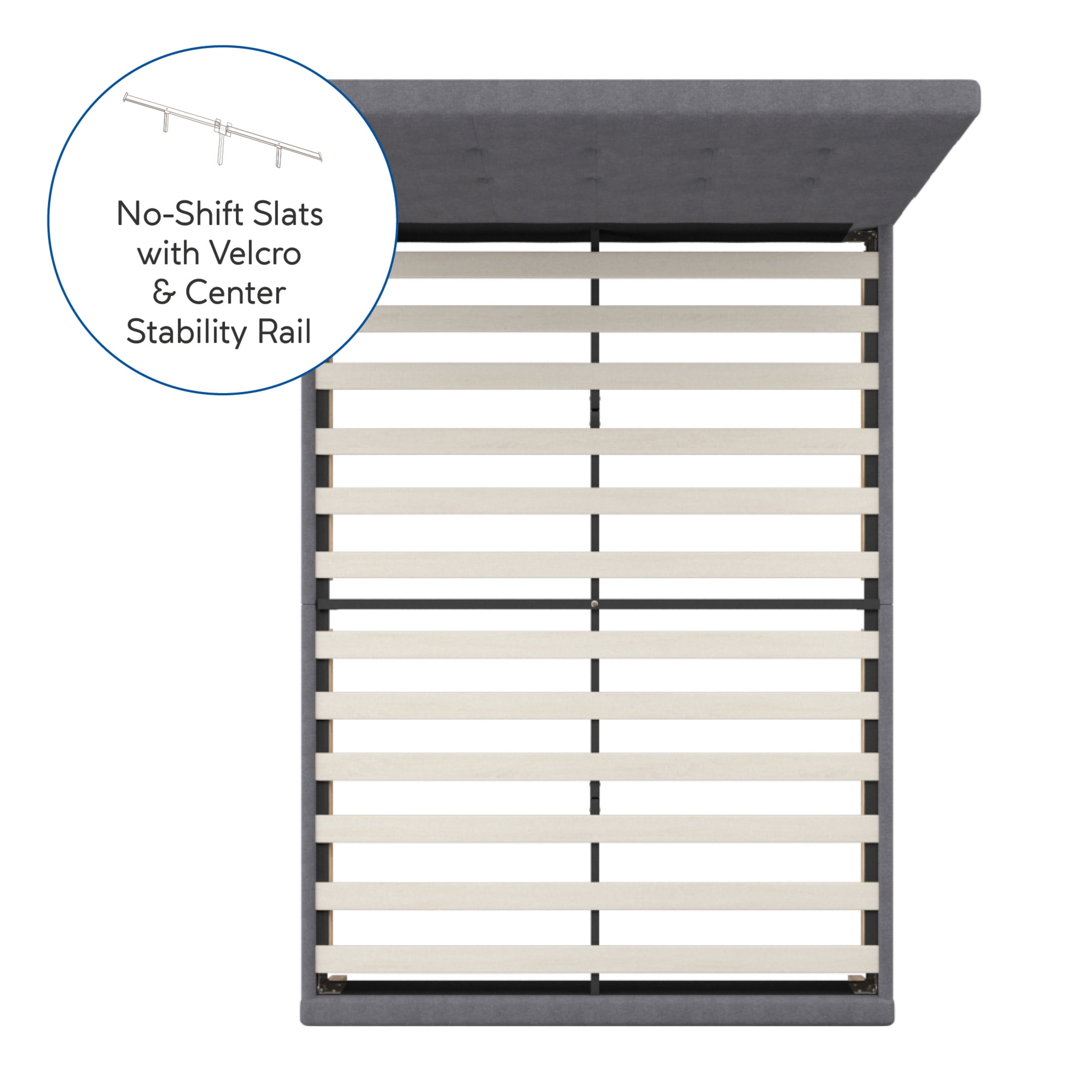 DeCoro Seattle Modern Tufted Upholstered Platform Bed | Headboard and Wood Frame with Wood Slat Support, King, Peyton Steel