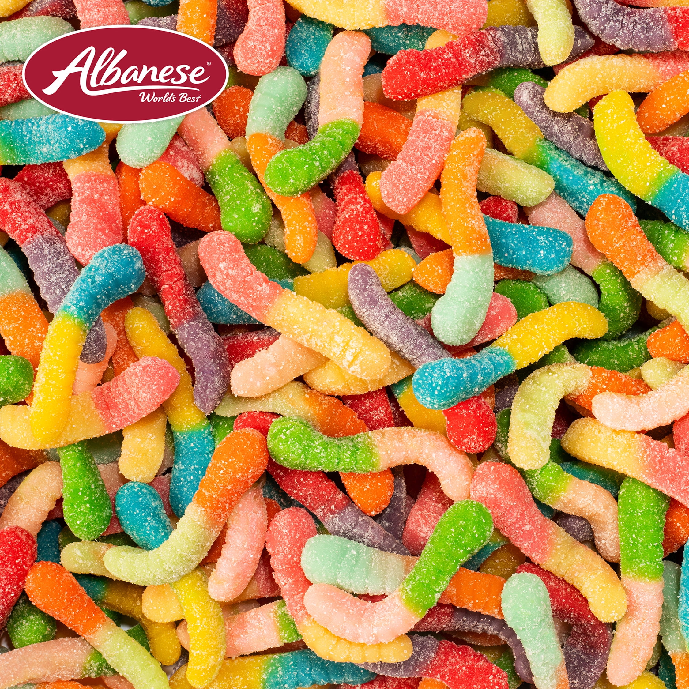 Albanese World's Best Sour 12 Flavor Mini Gummi Worms Gluten Free, 3.2oz