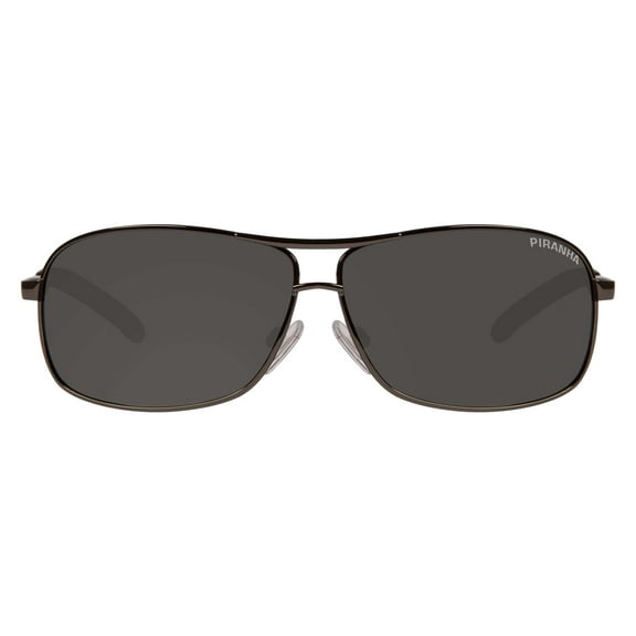 Piranha Eyewear Soho Narrow Aviator Sunglasses with Polarized Smoke Lens