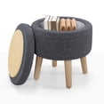 thumbnail image 1 of Giantex Pouf Rond avec Rangement et Couvercle Réversible, Repose-Pieds Multifonctionnel Rembourré, Tabouret de Coiffeuse Moderne, Gris, 1 of 7