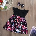 thumbnail image 3 of Bagilaanoe Sister Matching Clothes Toddler Baby Girl Floral Print Flying Sleeve Dress/Romper + Headband 6M 12M 18M 24M 3T 4T 5T 6T Kids Summer Outfits, 3 of 5