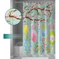 thumbnail image 3 of Shower Curtain Waterproof Shower Curtain for Bathroom,Bathtub,Shower, Easter Eggs Tree Branch Flowers Shower Curtain Set with Hooks for Home Decoration 72x72 Inch, 3 of 6