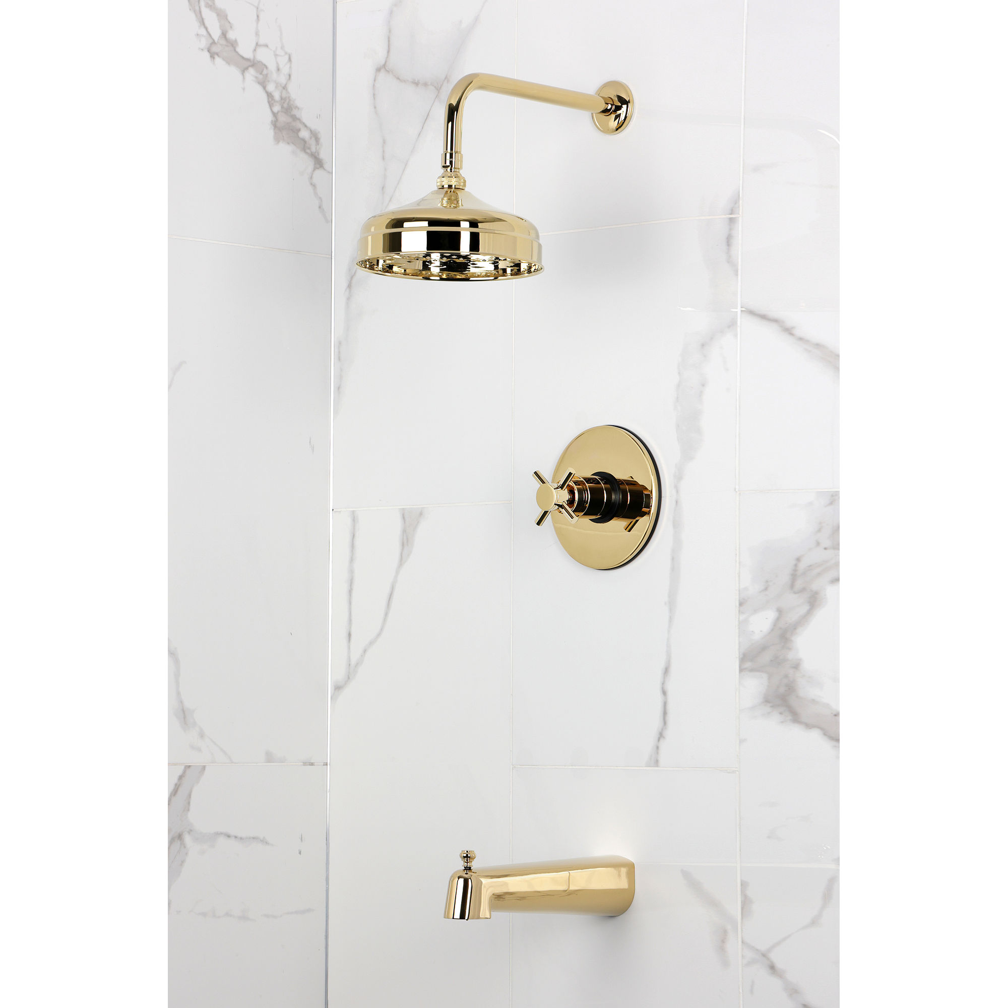 Kingston Brass KB6332DX Concord Single-Handle Pressure Balanced Tub and Shower Faucet in Polished Brass