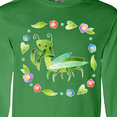 thumbnail image 4 of Inktastic Praying Mantis with Flowers and Leaves Long Sleeve T-Shirt, 4 of 5