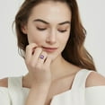 thumbnail image 4 of VAKKI 925 Sterling Silver 14K Gold Plated Emerald Cut Amethyst Ring Birthstone Rings Size 5-10, 4 of 5