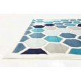 thumbnail image 5 of Unique Loom Collection Métro Abstrait Géométrique Hexagonal Tapis de Zone, 5 x 8 Pieds, Ivoire/bleu, 5 of 5