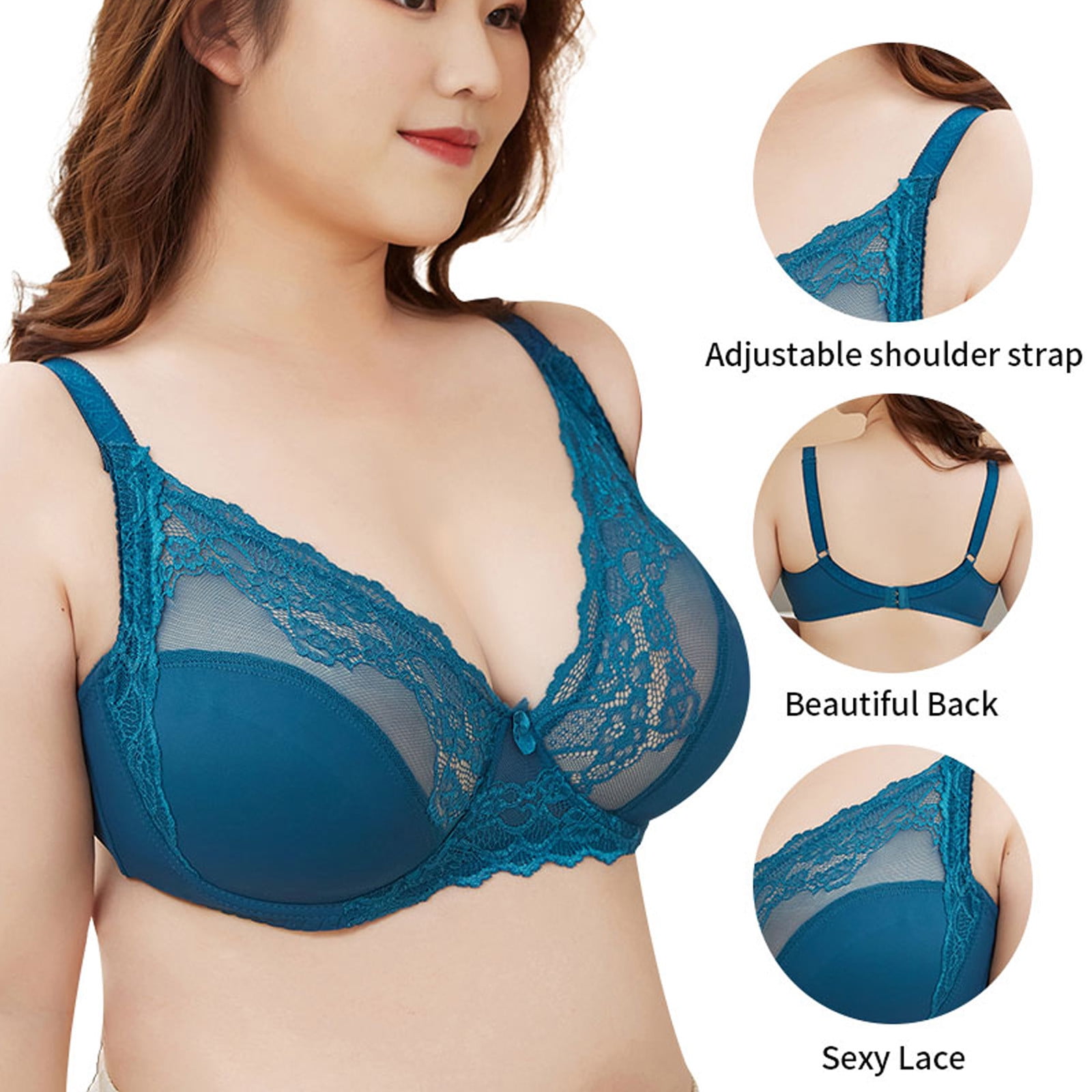 Edvintorg S-3Xl Push Up Bras For Women Clearance Plus Size Comfortable Lace  Breathable Bra Underwear No Rims Valentines Day Gifts