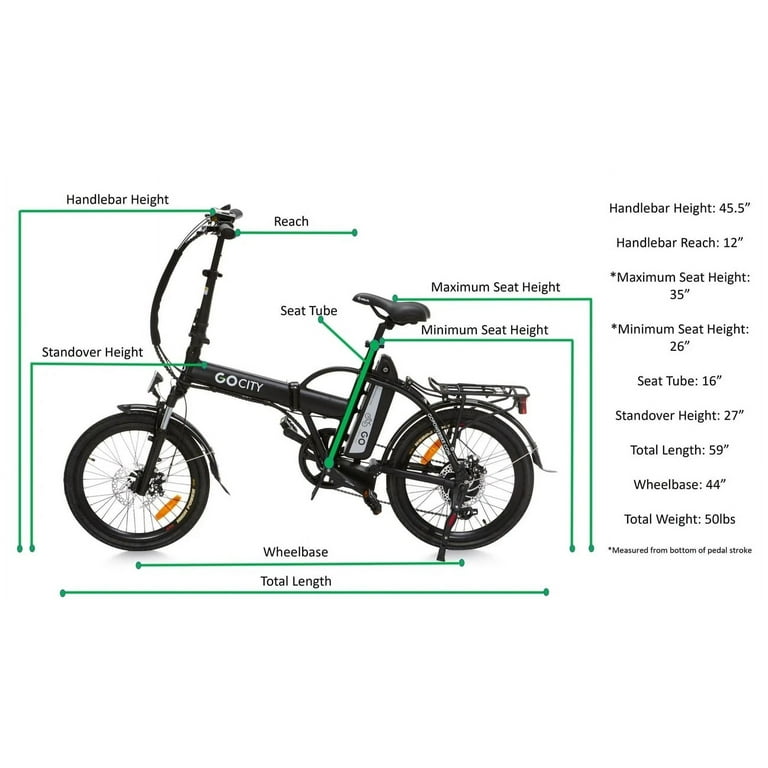 GoPower GoCity 500W Foldable Electric Bike for Adults, up to 36 Miles, 20  MPH, LCD Display, E-Bike