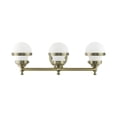 thumbnail image 2 of 5713-01 Livex Lighting Oldwick - 3 Light Bath Vanity in Modern Style - 24 Inches wide by 8.25 Inches high-Antique Brass Finish, 2 of 13