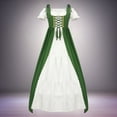 thumbnail image 3 of VOGUES Renaissance Dress Court-Style Vintage Long-Sleeve Waist-Cinched Dress With Strapless Batwing Sleeves And Full Skirt - Green Xl Festival Outfits For Women, 3 of 3