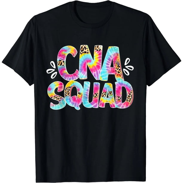 Playera de Enfermera con Estampado Tie Dye de Leopardo para Mujer - CNA Squad
