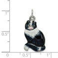 thumbnail image 1 of FB Jewels Silver Enamel Black & White Cat Charm, 1 of 1