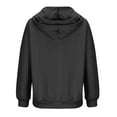 thumbnail image 5 of Plus Size Women's Casual Hoodies Tops Long Sleeve Quarter Zip Jacquard Design Solid Sweatshirts Pullover Tops with Pocket Dark Gray,S, 5 of 6