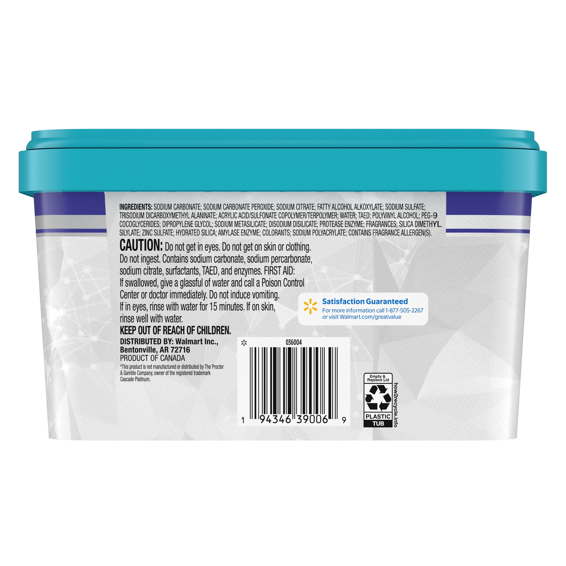 Great Value Premium Dishwasher Pacs, Fresh Scent, 59 Count photo 8