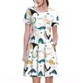 thumbnail image 1 of Disketp Cute Whale para Vestido de Manga Corta para Mujeres, Vestidos de Verano para Mujeres, Casual y Holgado para la Playa, 1 of 6