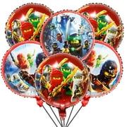 6 PCS Superhero Balloons Ninja Balloons Foil Ninja Theme Balloons Birthday Party Balloons