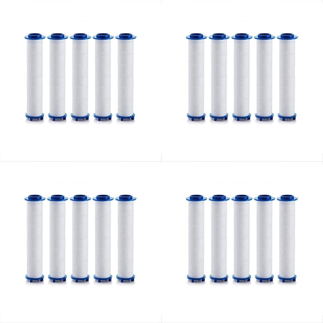 20PC Shower Head Filters Replacement,Ion Drops PP Cotton Cartridge for Handheld&Fixed Showerheads,Universal Fit HydroJet, Propeller&Turbofan Models,High-Efficiency Water Filtration,Protect Skin&Hair
