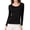 Black, variant on Mulberry Silk Thermal Shirts for Women Long Sleeve Tops Lightweight Base Layer Shirt