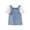 Blue, variant on LYMAYTER Toddler Kids' Lace Mesh Denim Dress - Puffed Sleeves A-Line Cut Summer Square Neck 2-8Y
