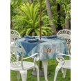 thumbnail image 3 of Outdoor Tablecloth with Umbrella Hole for Patio/Picnic/Party/Camping, Coastal Starfish Waterproof Table Cloth Round Cover Washable, Nautical Ocean Creature Eucalyptus Leaf (Dia 54"), 3 of 8