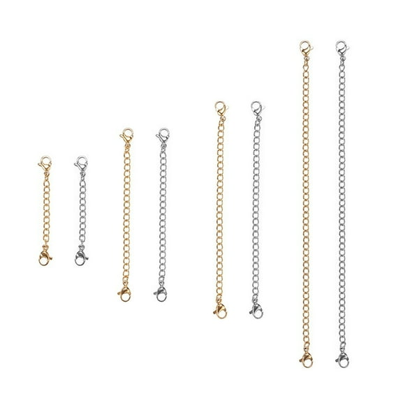 Adjustable Necklace Extenders Stainless Steel Gold 8Pcs