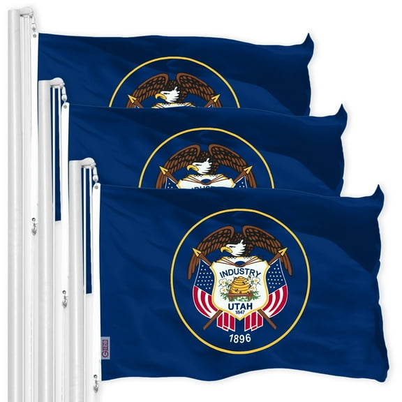 Utah UT State Flag 3x5FT 3-Pack 150D Printed Polyester By G128